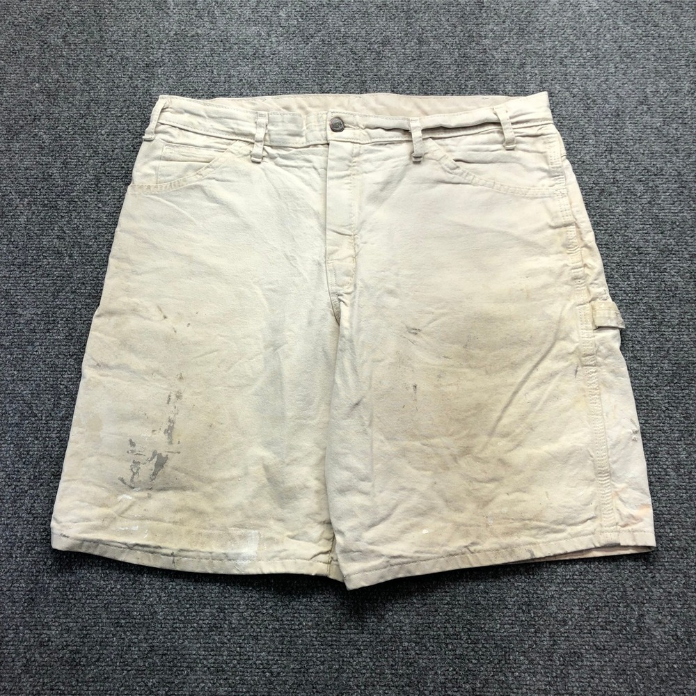 Dickies Sherwin Williams Mens 34 White Painters Carpenter Shorts  Distress